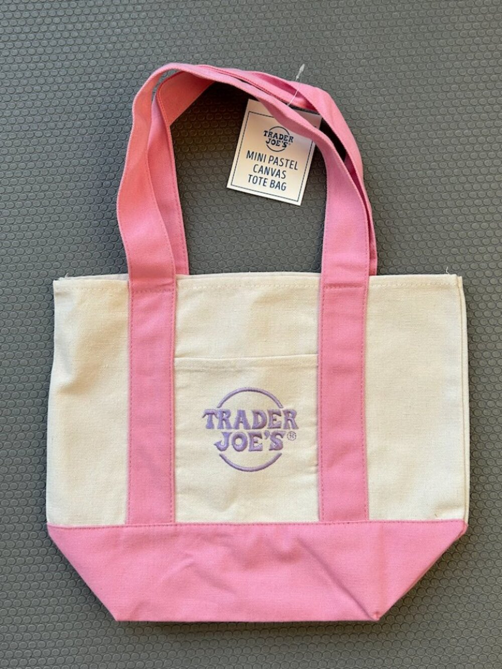 BNWT Trader Joe's mini tote, pastel PINK
